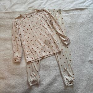 Little Joys Bamboo Cream Pumpkin Print Pajama Set Top Size 3T Bottoms Size 4T